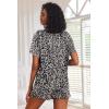 Ekouaer Pajamas Set for Women Short Sleeve Lounge Set 2 Piece Loungewear PJs Soft Cute Lightweight Sleepwear(Gray Black Leopard)
