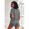 Ekouaer Pajamas Set for Women Short Sleeve Lounge Set 2 Piece Loungewear PJs Soft Cute Lightweight Sleepwear(Grey)