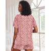 Ekouaer Pajamas Set for Women Short Sleeve Lounge Set 2 Piece Loungewear PJs Soft Cute Lightweight Sleepwear(Pink Leopard)