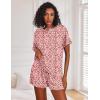 Ekouaer Pajamas Set for Women Short Sleeve Lounge Set 2 Piece Loungewear PJs Soft Cute Lightweight Sleepwear(Pink Leopard)