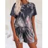 Ekouaer Pajamas Set for Women Short Sleeve Lounge Set 2 Piece Loungewear PJs Soft Cute Lightweight Sleepwear(Tie Dye Black Pink)