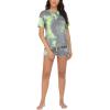 Ekouaer Pajamas Set for Women Short Sleeve Lounge Set 2 Piece Loungewear PJs Soft Cute Lightweight Sleepwear(Tie Dye Gray Green)