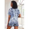 Ekouaer Pajamas Set for Women Short Sleeve Lounge Set 2 Piece Loungewear PJs Soft Cute Lightweight Sleepwear(Tie Dye Grey Blue)