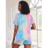 Ekouaer Pajamas Set for Women Short Sleeve Lounge Set 2 Piece Loungewear PJs Soft Cute Lightweight Sleepwear(Tie Dye Light Blue)