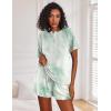 Ekouaer Pajamas Set for Women Short Sleeve Lounge Set 2 Piece Loungewear PJs Soft Cute Lightweight Sleepwear(Tie Dye Light Green)