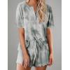 Ekouaer Pajamas Set for Women Short Sleeve Lounge Set 2 Piece Loungewear PJs Soft Cute Lightweight Sleepwear(Tie Dye Light Grey)