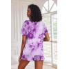 Ekouaer Pajamas Set for Women Short Sleeve Lounge Set 2 Piece Loungewear PJs Soft Cute Lightweight Sleepwear(Tie Dye Purple White)