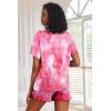 Ekouaer Pajamas Set for Women Short Sleeve Lounge Set 2 Piece Loungewear PJs Soft Cute Lightweight Sleepwear(Tie Dye Rose Pink)
