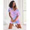 Ekouaer Pajamas Set for Women Short Sleeve Lounge Set 2 Piece Loungewear PJs Soft Cute Lightweight Sleepwear(Tie Dye Rose Red Blue)