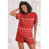 Ekouaer Pajamas Set for Women Short Sleeve Lounge Set 2 Piece Loungewear PJs Soft Cute Lightweight Sleepwear(Xmas Red)