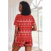 Ekouaer Pajamas Set for Women Short Sleeve Lounge Set 2 Piece Loungewear PJs Soft Cute Lightweight Sleepwear(Xmas Red)