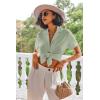 Ekouaer Pajamas Set for Women Short Sleeve Sleepwear Button Down Pjs Lounge Sets Soft Nightwear(Aqua Green)