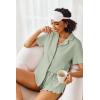 Ekouaer Pajamas Set for Women Short Sleeve Sleepwear Button Down Pjs Lounge Sets Soft Nightwear(Aqua Green)