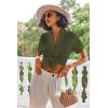 Ekouaer Pajamas Set for Women Short Sleeve Sleepwear Button Down Pjs Lounge Sets Soft Nightwear(Army Green)
