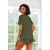 Ekouaer Pajamas Set for Women Short Sleeve Sleepwear Button Down Pjs Lounge Sets Soft Nightwear(Army Green)