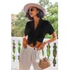 Ekouaer Pajamas Set for Women Short Sleeve Sleepwear Button Down Pjs Lounge Sets Soft Nightwear(Black)