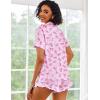 Ekouaer Pajamas Set for Women Short Sleeve Sleepwear Button Down Pjs Lounge Sets Soft Nightwear(Bow)