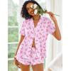 Ekouaer Pajamas Set for Women Short Sleeve Sleepwear Button Down Pjs Lounge Sets Soft Nightwear(Bow)