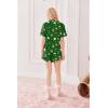 Ekouaer Pajamas Set for Women Short Sleeve Sleepwear Button Down Pjs Lounge Sets Soft Nightwear(Christmas Green)