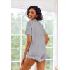 Ekouaer Pajamas Set for Women Short Sleeve Sleepwear Button Down Pjs Lounge Sets Soft Nightwear(Deep Gray)