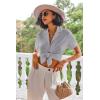 Ekouaer Pajamas Set for Women Short Sleeve Sleepwear Button Down Pjs Lounge Sets Soft Nightwear(Deep Gray)