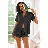Ekouaer Pajamas Set for Women Short Sleeve Sleepwear Button Down Pjs Lounge Sets Soft Nightwear(Gray)