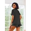 Ekouaer Pajamas Set for Women Short Sleeve Sleepwear Button Down Pjs Lounge Sets Soft Nightwear(Gray)