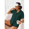 Ekouaer Pajamas Set for Women Short Sleeve Sleepwear Button Down Pjs Lounge Sets Soft Nightwear(Green)