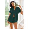 Ekouaer Pajamas Set for Women Short Sleeve Sleepwear Button Down Pjs Lounge Sets Soft Nightwear(Green)