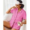 Ekouaer Pajamas Set for Women Short Sleeve Sleepwear Button Down Pjs Lounge Sets Soft Nightwear(Hot Pink Leopard)