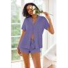 Ekouaer Pajamas Set for Women Short Sleeve Sleepwear Button Down Pjs Lounge Sets Soft Nightwear(Lavender)