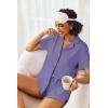 Ekouaer Pajamas Set for Women Short Sleeve Sleepwear Button Down Pjs Lounge Sets Soft Nightwear(Lavender)