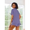Ekouaer Pajamas Set for Women Short Sleeve Sleepwear Button Down Pjs Lounge Sets Soft Nightwear(Lavender)