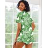 Ekouaer Pajamas Set for Women Short Sleeve Sleepwear Button Down Pjs Lounge Sets Soft Nightwear(Leaves)