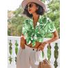 Ekouaer Pajamas Set for Women Short Sleeve Sleepwear Button Down Pjs Lounge Sets Soft Nightwear(Leaves)