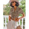 Ekouaer Pajamas Set for Women Short Sleeve Sleepwear Button Down Pjs Lounge Sets Soft Nightwear(Leopard)