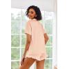 Ekouaer Pajamas Set for Women Short Sleeve Sleepwear Button Down Pjs Lounge Sets Soft Nightwear(Light Pink)
