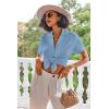 Ekouaer Pajamas Set for Women Short Sleeve Sleepwear Button Down Pjs Lounge Sets Soft Nightwear(Light Sky Blue)