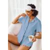 Ekouaer Pajamas Set for Women Short Sleeve Sleepwear Button Down Pjs Lounge Sets Soft Nightwear(Light Sky Blue)