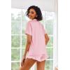 Ekouaer Pajamas Set for Women Short Sleeve Sleepwear Button Down Pjs Lounge Sets Soft Nightwear(Pink)