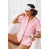 Ekouaer Pajamas Set for Women Short Sleeve Sleepwear Button Down Pjs Lounge Sets Soft Nightwear(Pink)