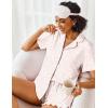 Ekouaer Pajamas Set for Women Short Sleeve Sleepwear Button Down Pjs Lounge Sets Soft Nightwear(Pink Leopard)