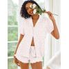 Ekouaer Pajamas Set for Women Short Sleeve Sleepwear Button Down Pjs Lounge Sets Soft Nightwear(Pink Leopard)