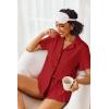 Ekouaer Pajamas Set for Women Short Sleeve Sleepwear Button Down Pjs Lounge Sets Soft Nightwear(Red)
