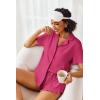 Ekouaer Pajamas Set for Women Short Sleeve Sleepwear Button Down Pjs Lounge Sets Soft Nightwear(Rose Red)