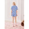 Ekouaer Pajamas Set for Women Short Sleeve Sleepwear Button Down Pjs Lounge Sets Soft Nightwear(Teddy Bear-blue)
