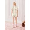 Ekouaer Pajamas Set for Women Short Sleeve Sleepwear Button Down Pjs Lounge Sets Soft Nightwear(Teddy Bear-khaki)