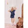 Ekouaer Pajamas Set for Women Short Sleeve Sleepwear Button Down Pjs Lounge Sets Soft Nightwear(Teddy Bear-navy Blue)