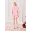 Ekouaer Pajamas Set for Women Short Sleeve Sleepwear Button Down Pjs Lounge Sets Soft Nightwear(Teddy Bear-pink)