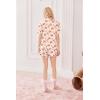 Ekouaer Pajamas Set for Women Short Sleeve Sleepwear Button Down Pjs Lounge Sets Soft Nightwear(Teddy Bear-pink Cherry)